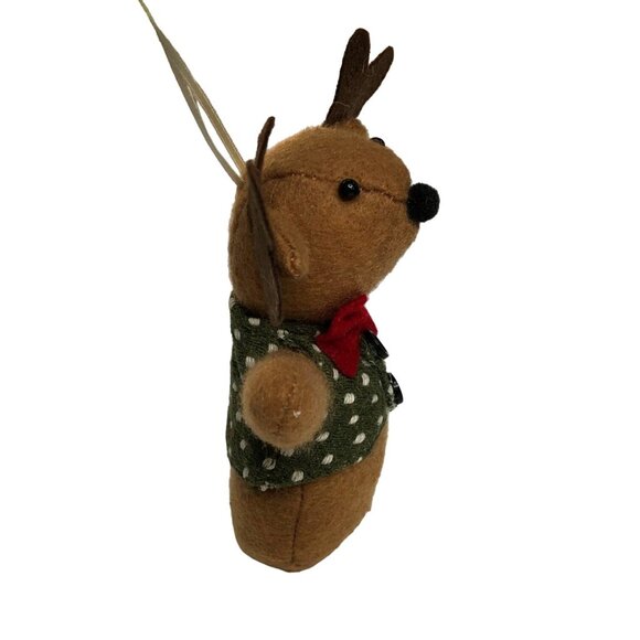 Christmas Ornament Stuffed Animal Plush Bowtie Moose Holiday Tree Wreath Decor - Picture 6 of 13